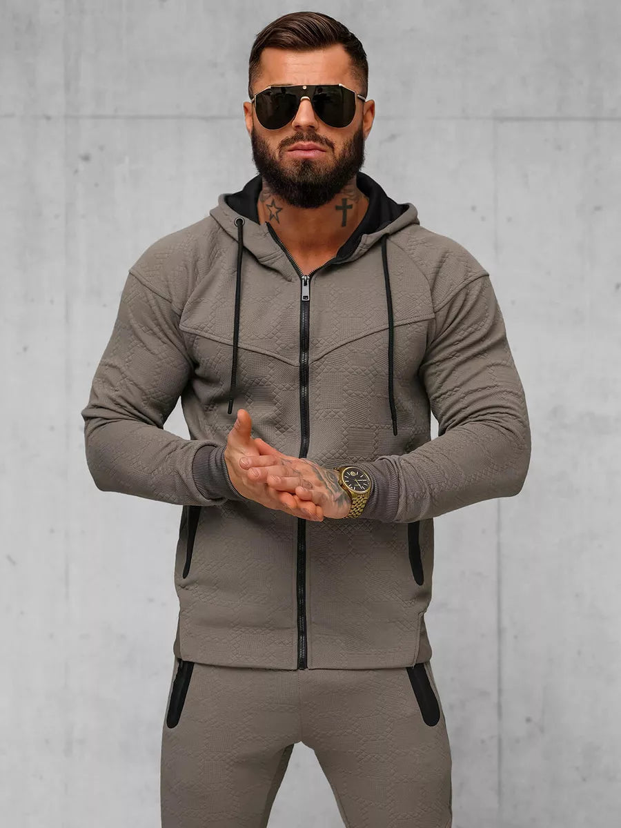 Men's brown hooded tracksuit Adam