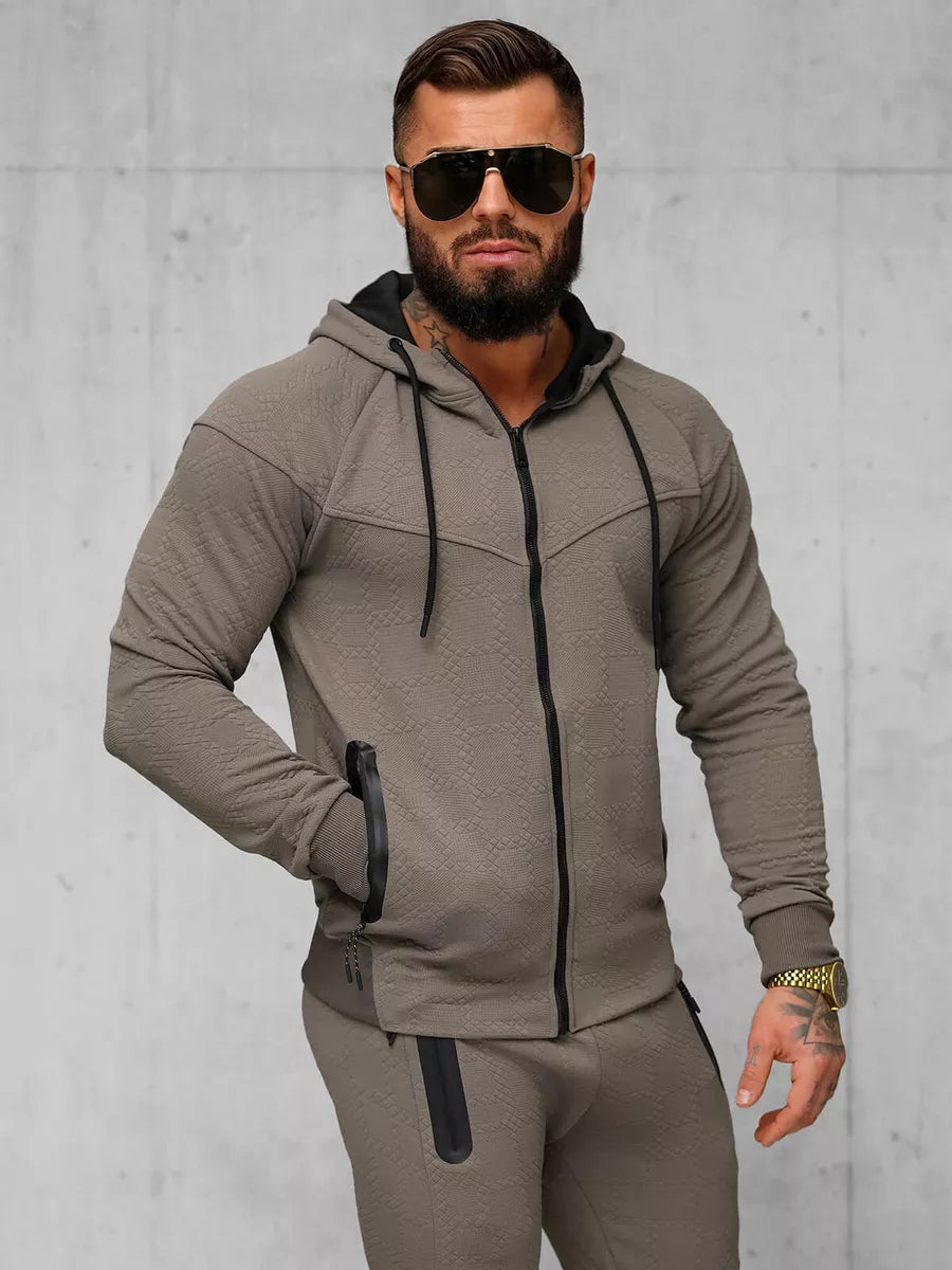 Men's brown hooded tracksuit Adam