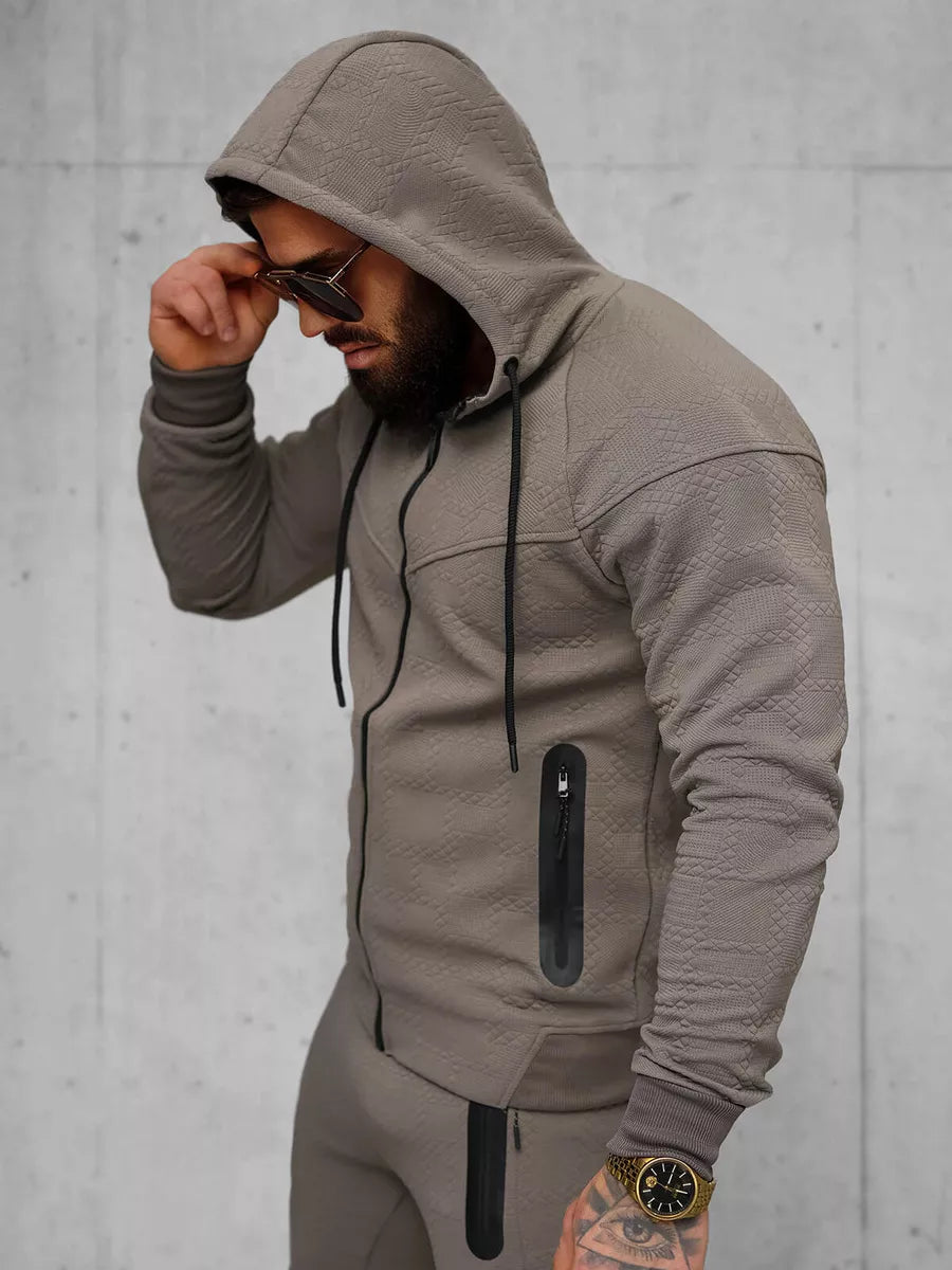 Men's brown hooded tracksuit Adam