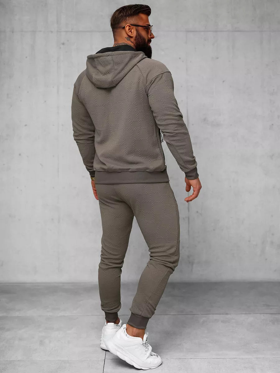 Men's brown hooded tracksuit Adam
