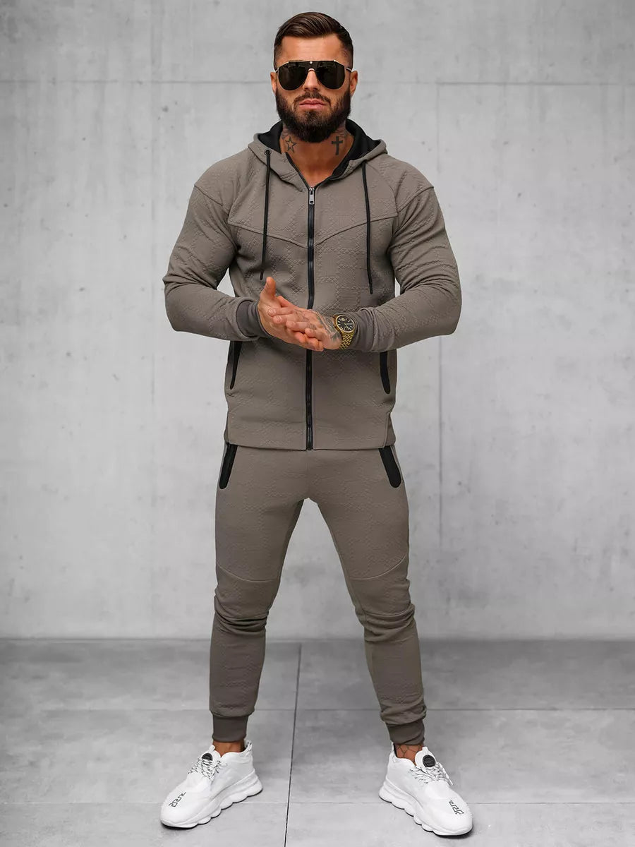 Men's brown hooded tracksuit Adam