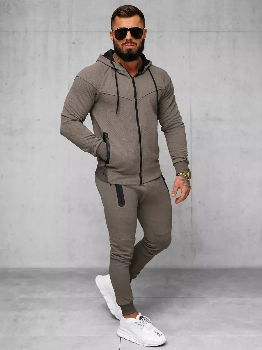 Men's brown hooded tracksuit Adam