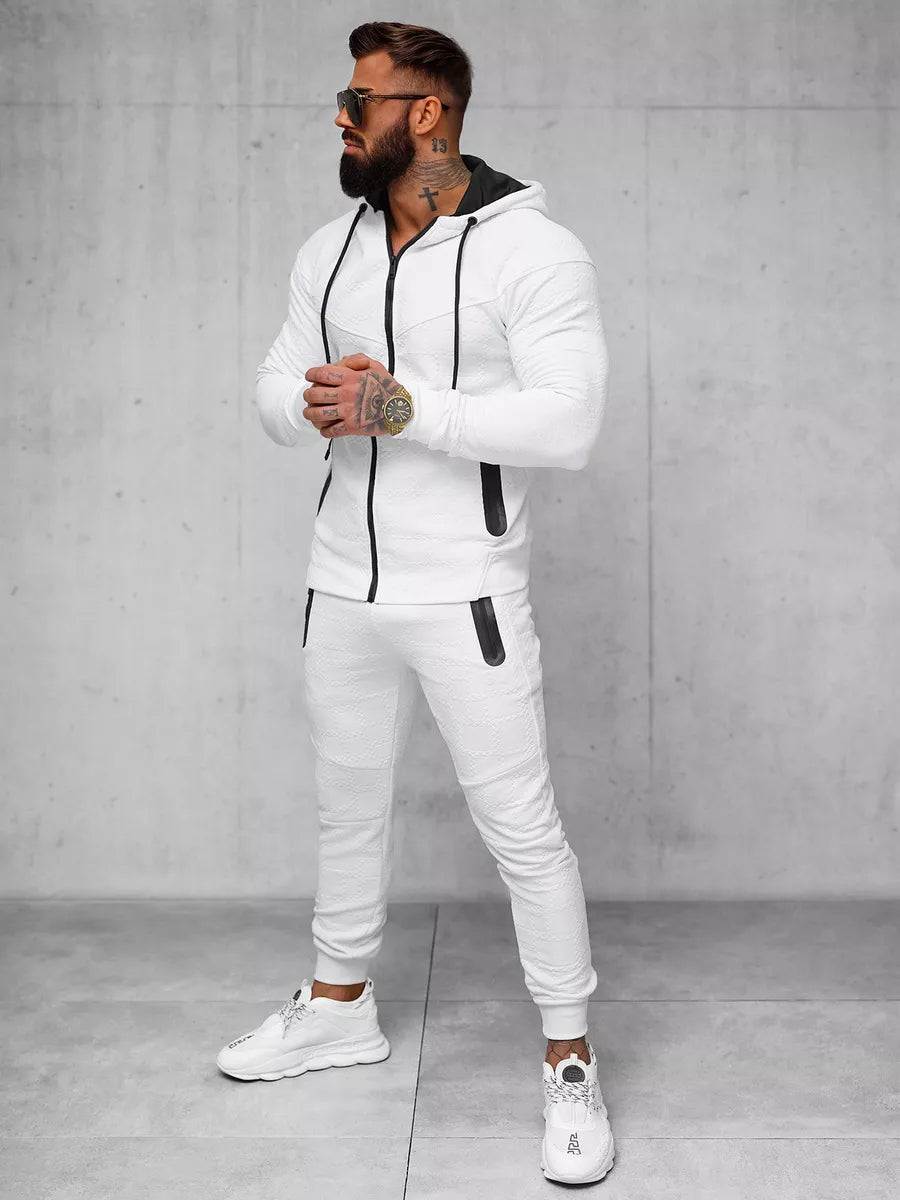 Men's white hooded tracksuit Adam