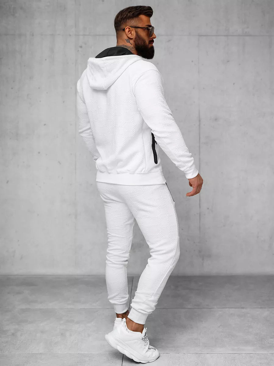 Men's white hooded tracksuit Adam