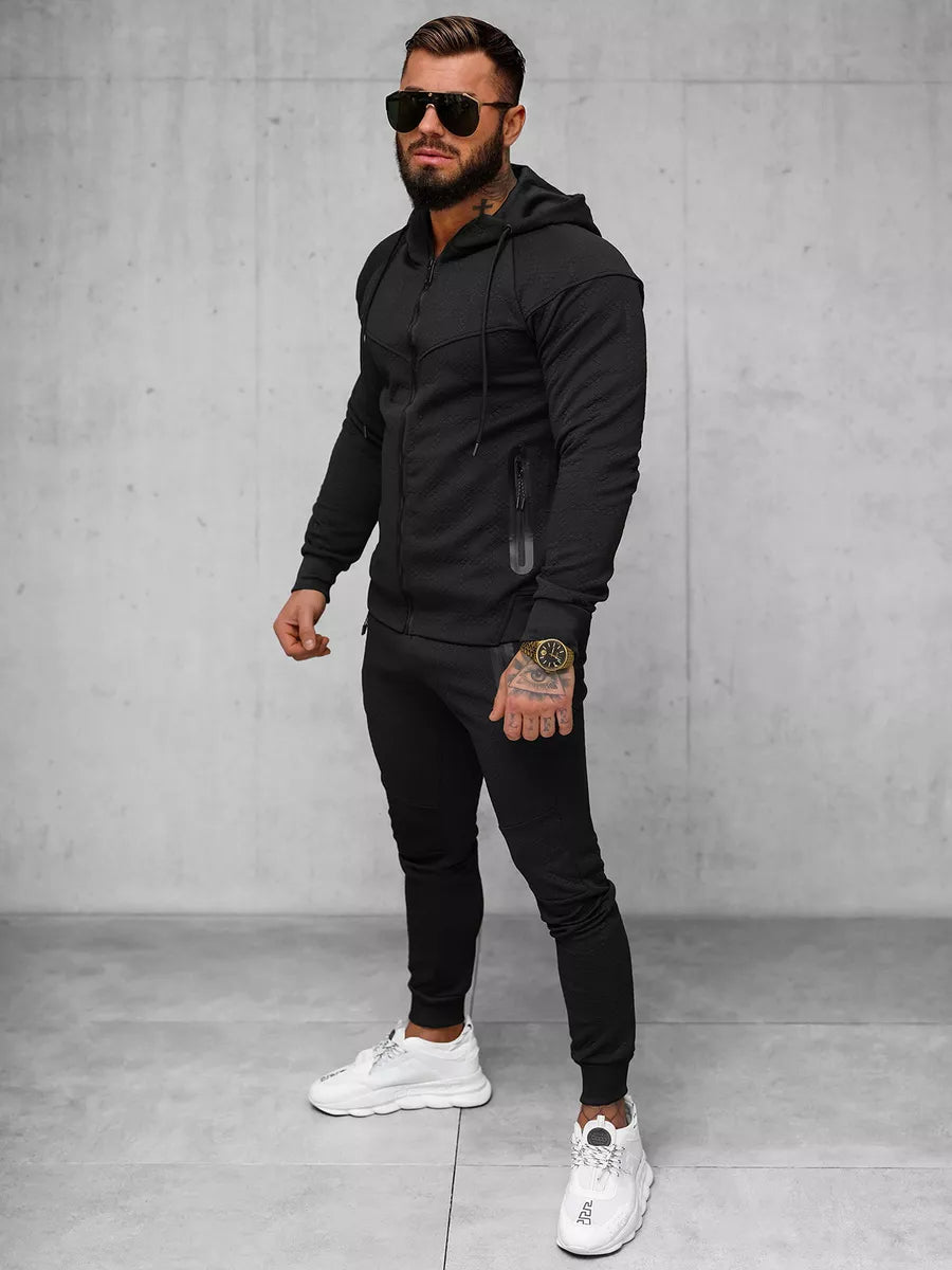 Men's black hooded tracksuit Adam