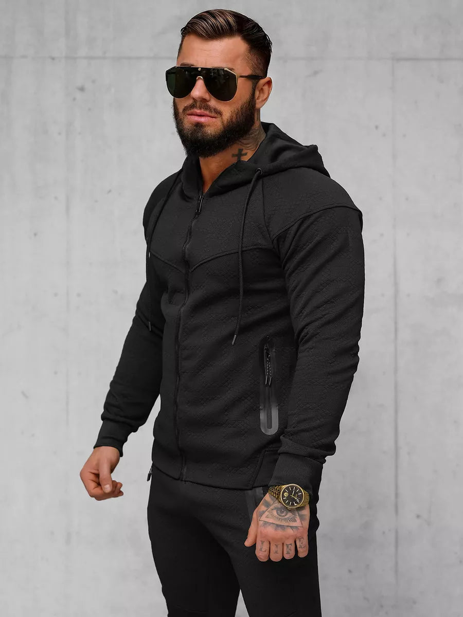 Men's black hooded tracksuit Adam