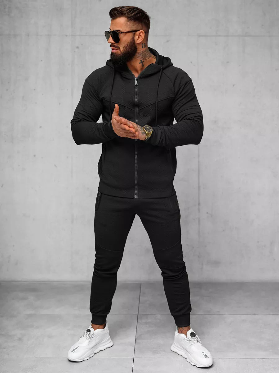 Men's black hooded tracksuit Adam