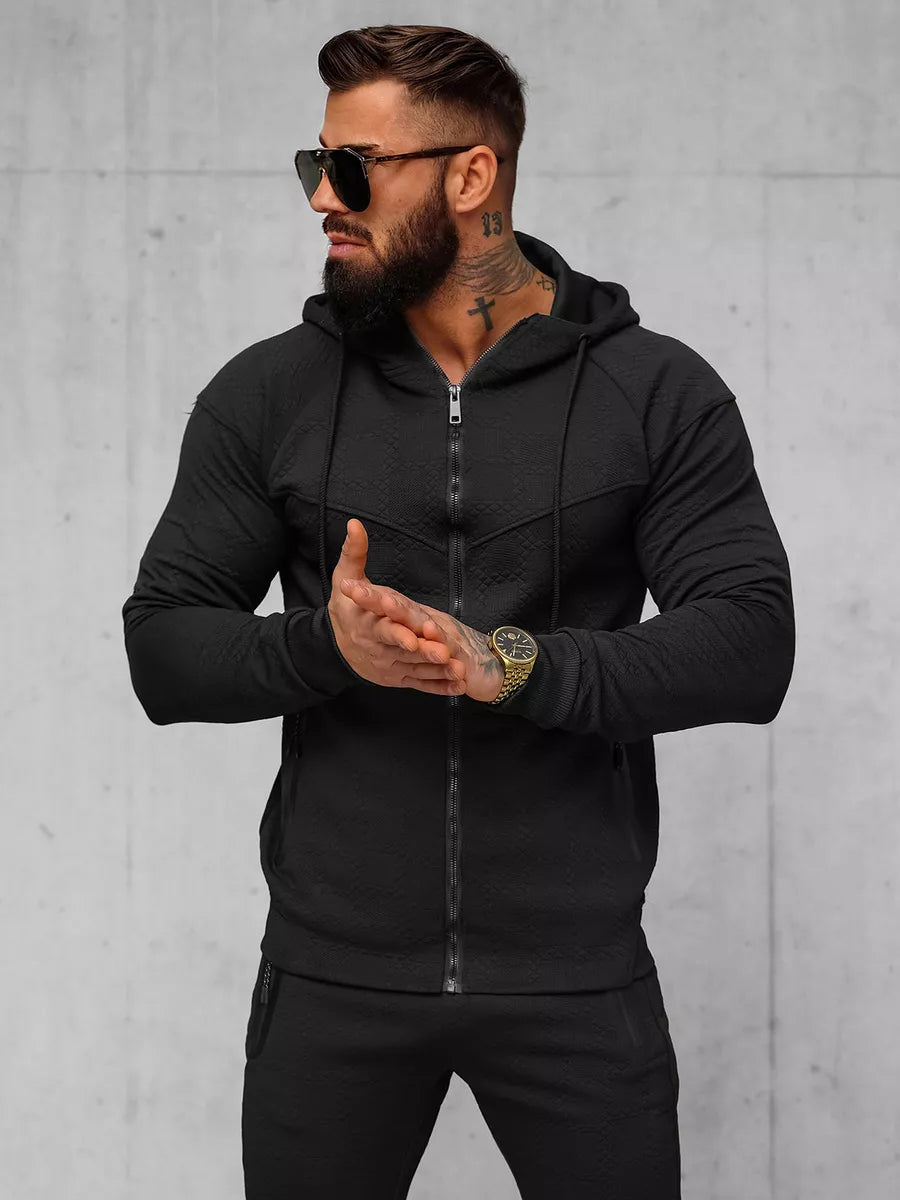 Men's black hooded tracksuit Adam