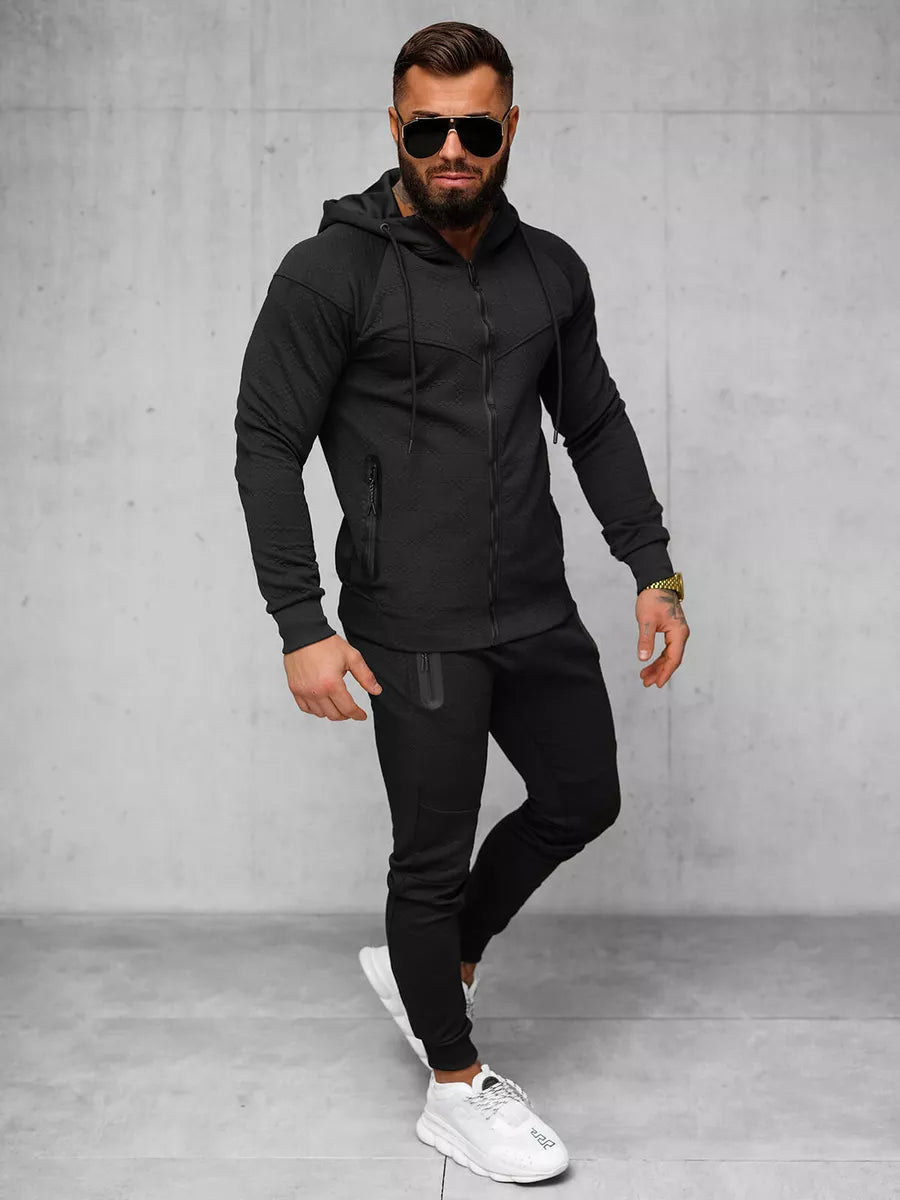 Men's black hooded tracksuit Adam