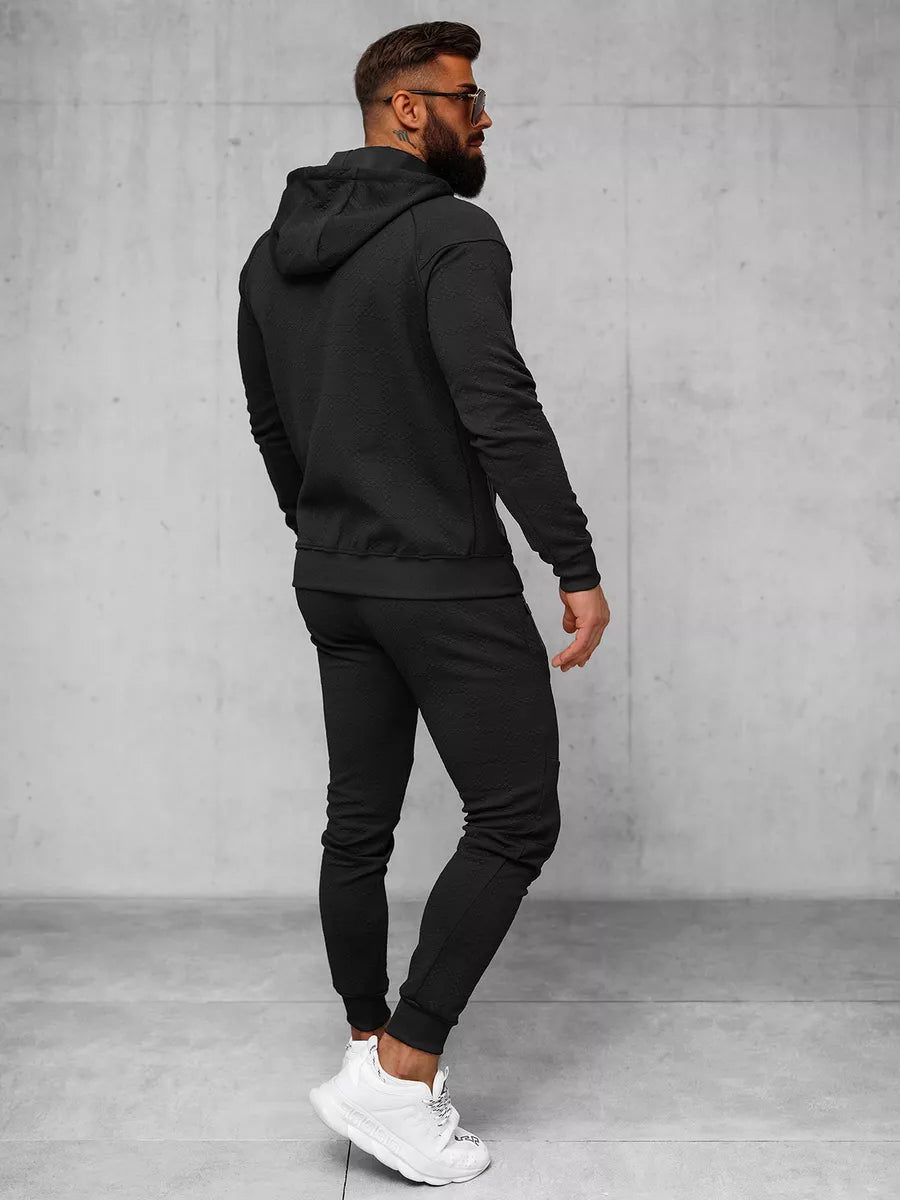 Men's black hooded tracksuit Adam
