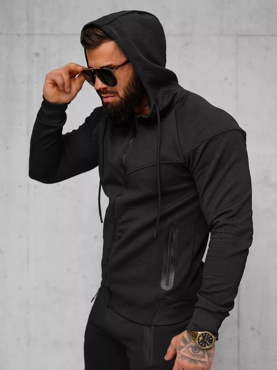 Men's black hooded tracksuit Adam