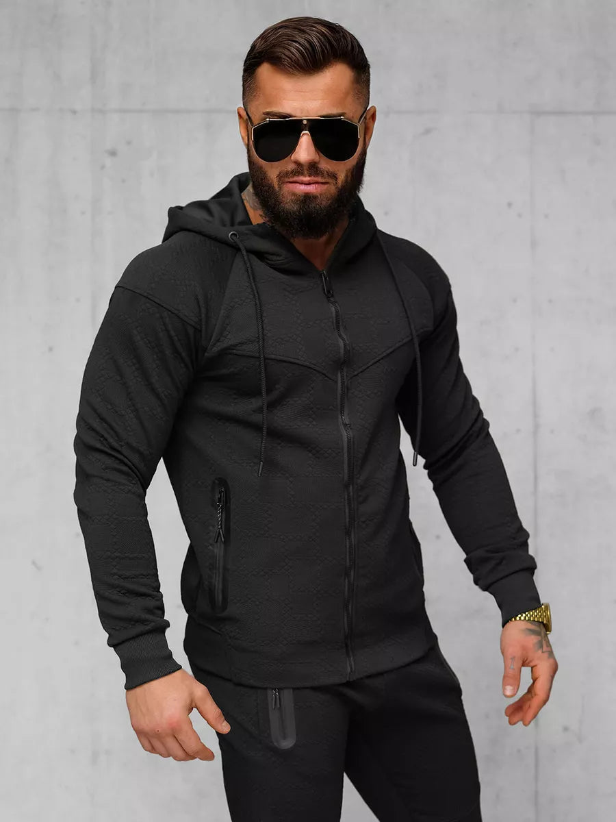 Men's black hooded tracksuit Adam