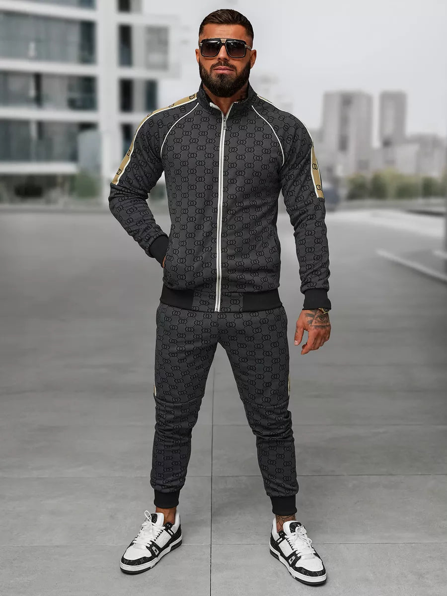 Men's Black Tracksuit Set Design