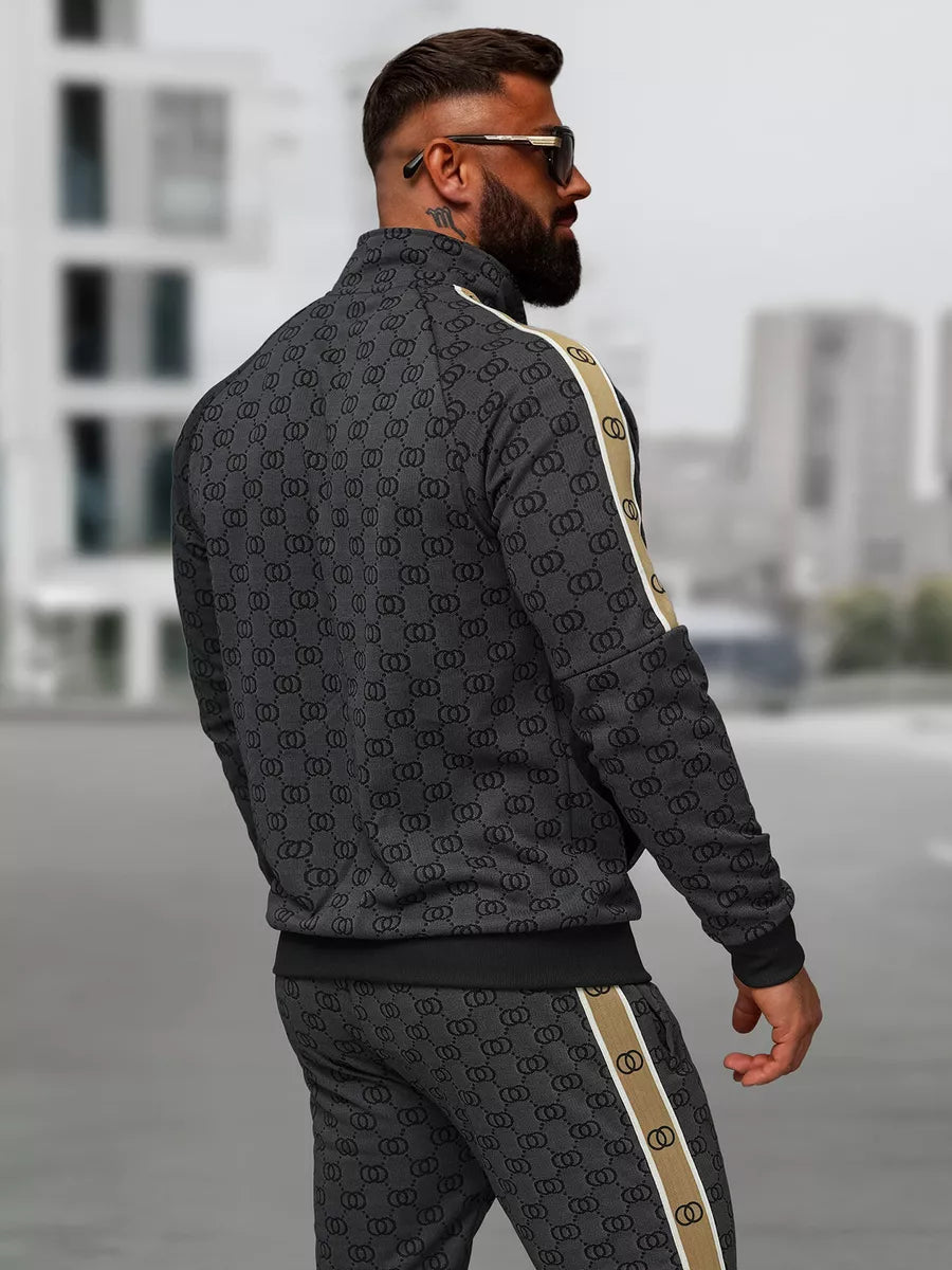 Men's Black Tracksuit Set Design