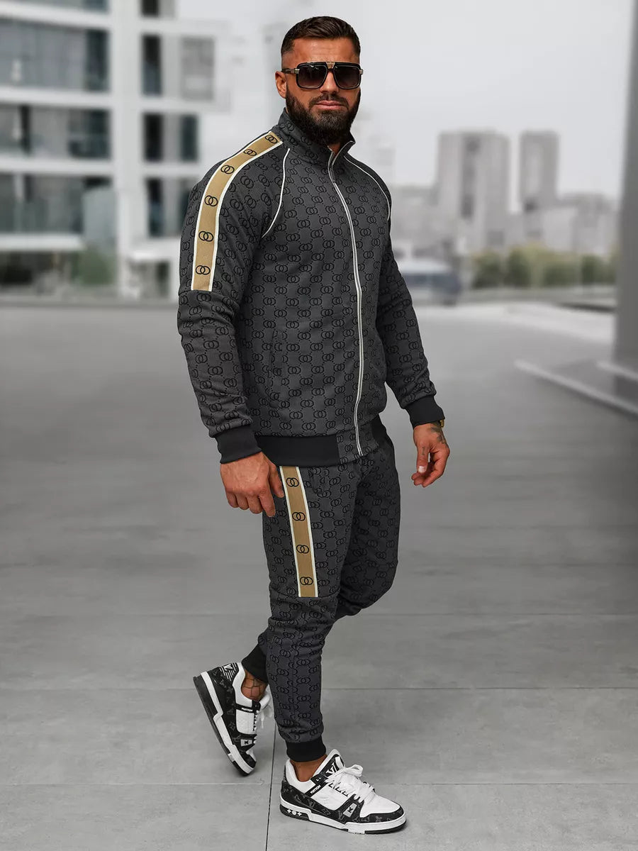 Men's Black Tracksuit Set Design