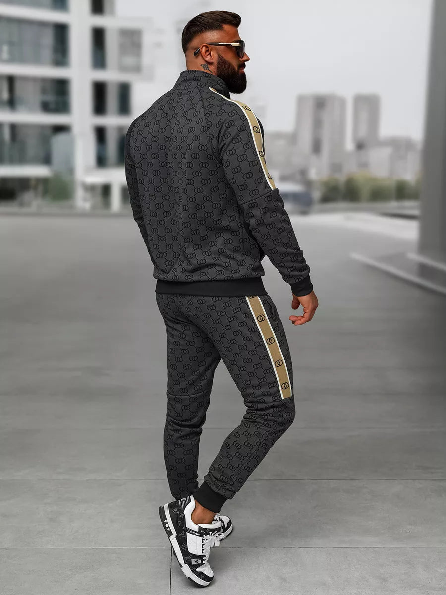Men's Black Tracksuit Set Design