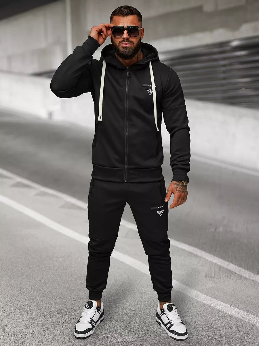 Men's black Icon tracksuit set