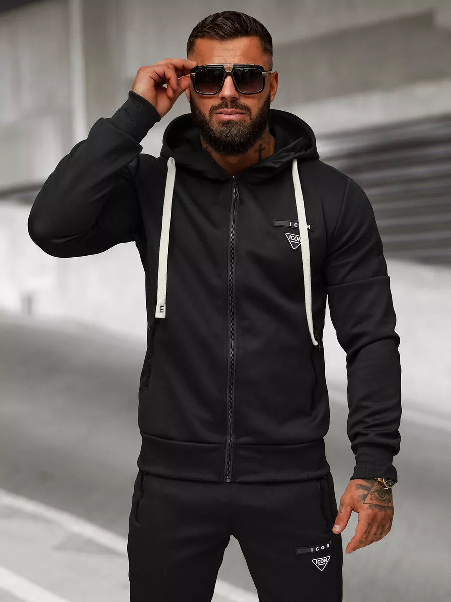 Men's black Icon tracksuit set