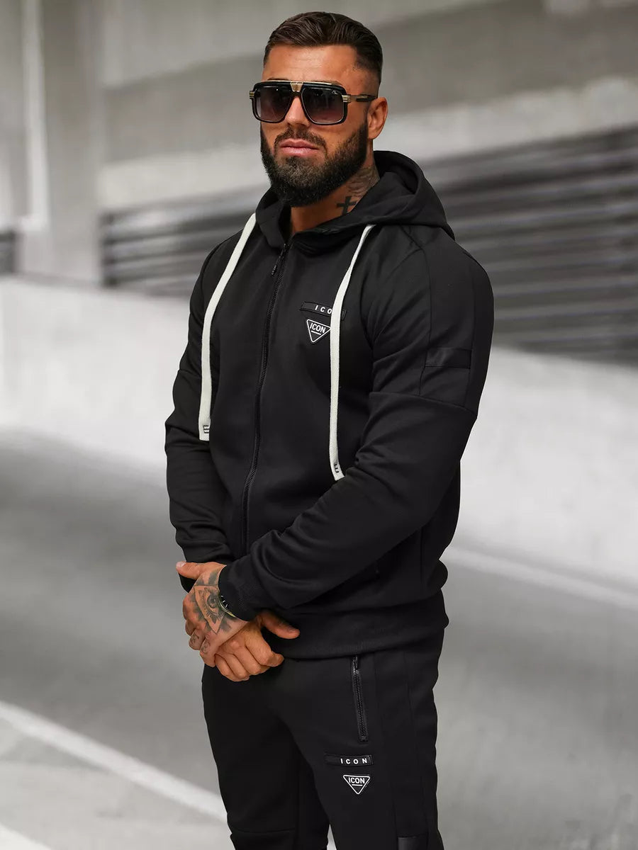 Men's black Icon tracksuit set
