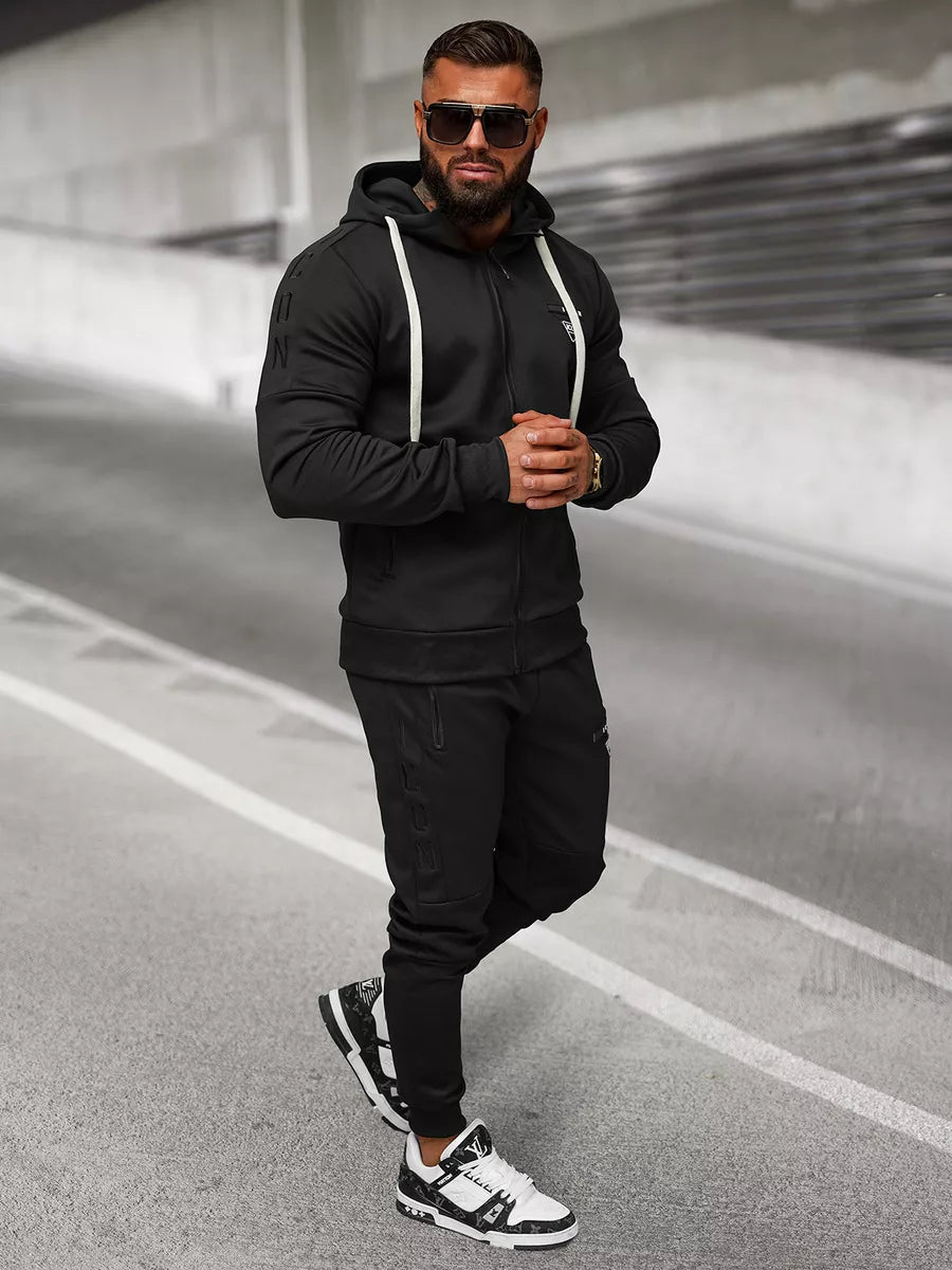 Men's black Icon tracksuit set