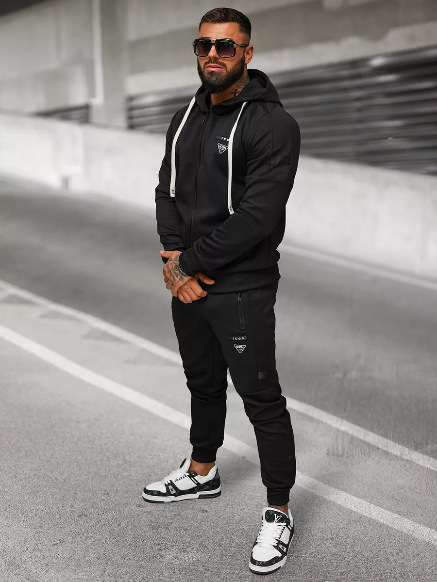 Men's black Icon tracksuit set