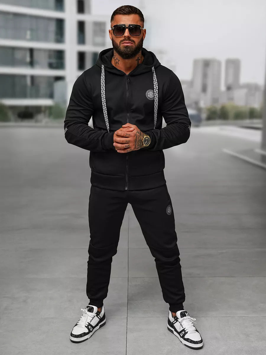 Men's black Lion tracksuit set.