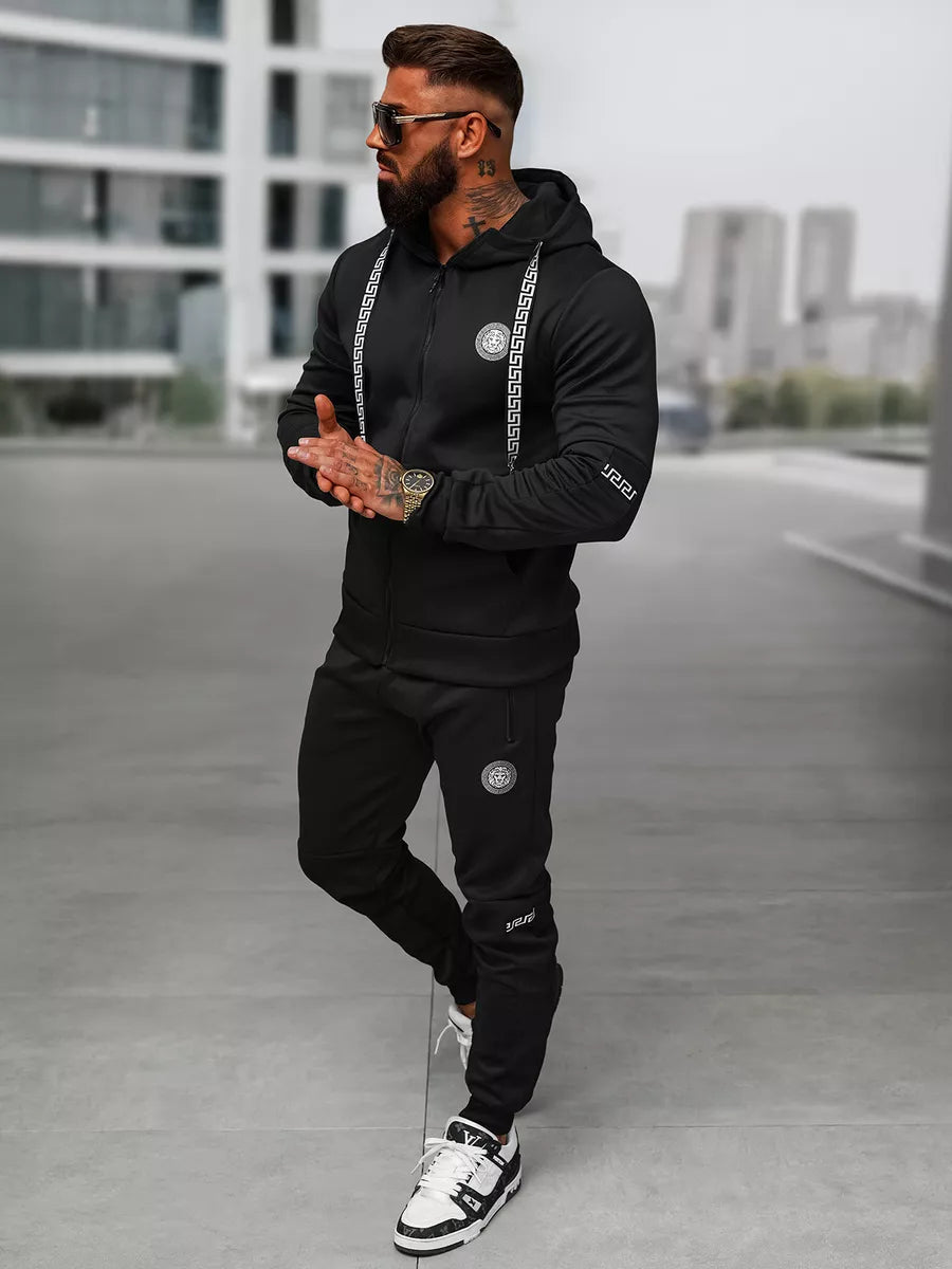 Men's black Lion tracksuit set.