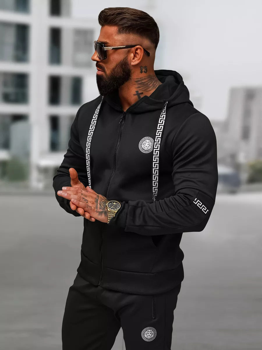 Men's black Lion tracksuit set.