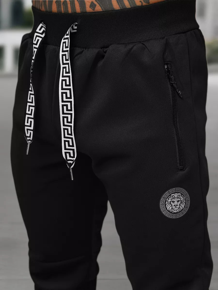 Men's black Lion tracksuit set.