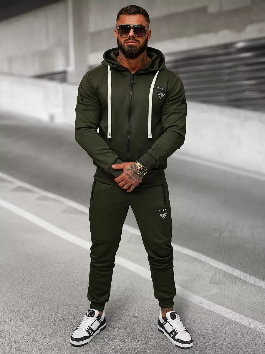Men's khaki-colored tracksuit set Icon