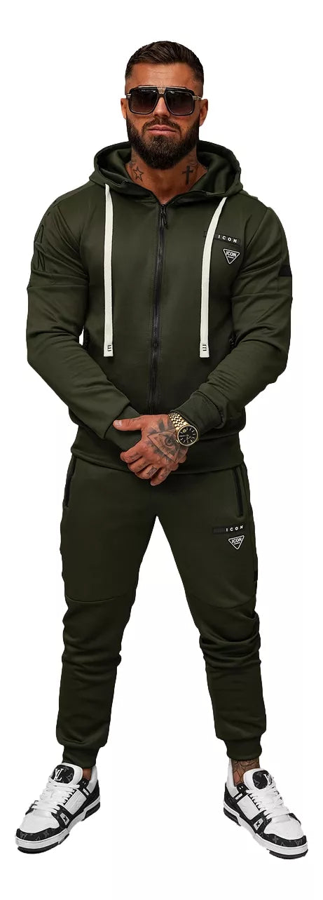 Men's khaki-colored tracksuit set Icon