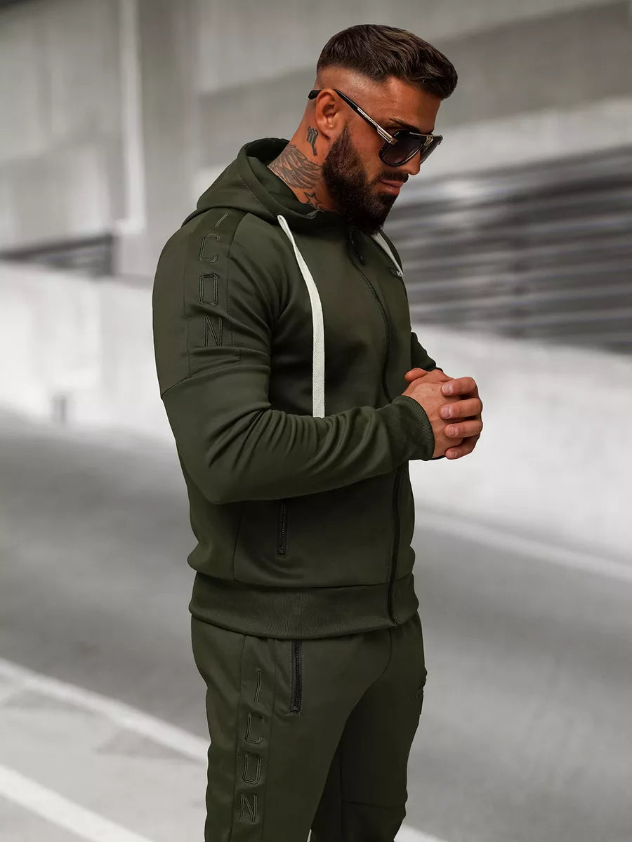 Men's khaki-colored tracksuit set Icon