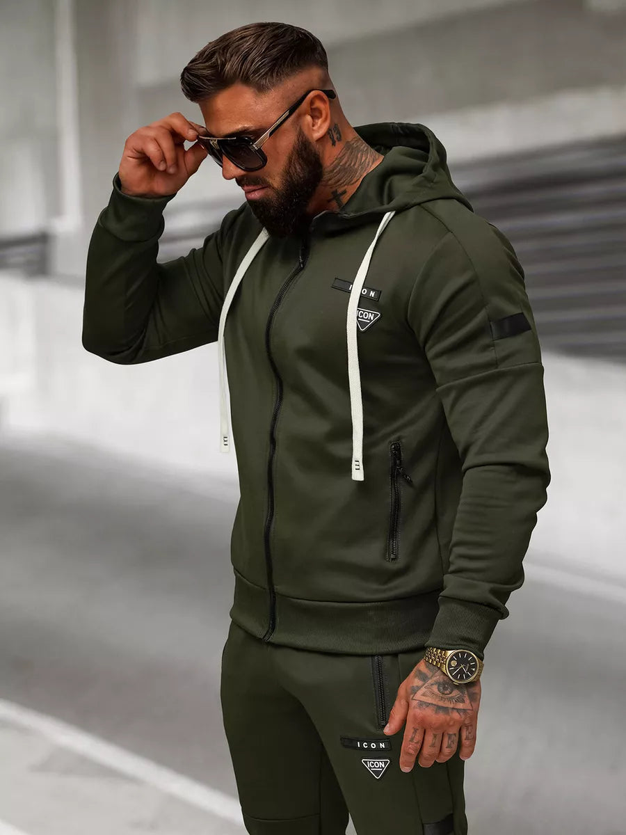 Men's khaki-colored tracksuit set Icon