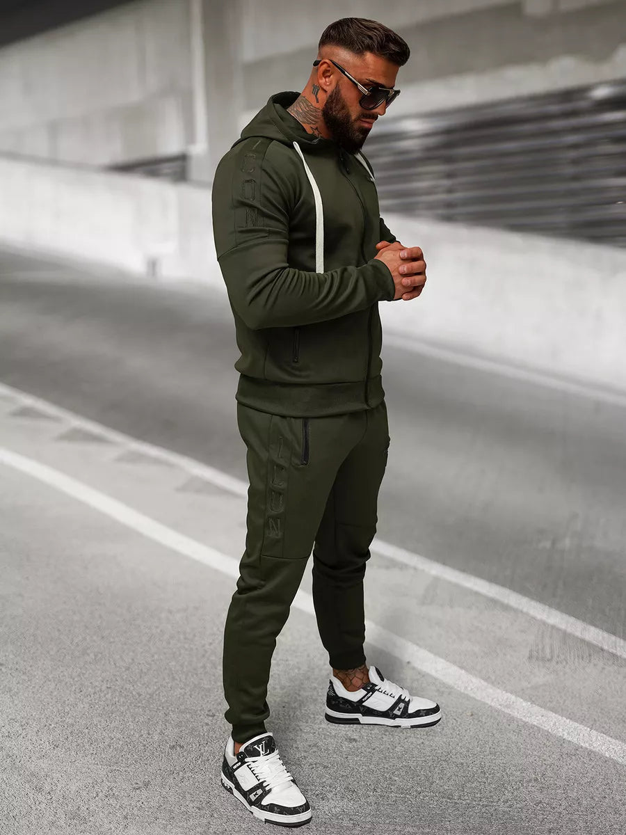 Men's khaki-colored tracksuit set Icon