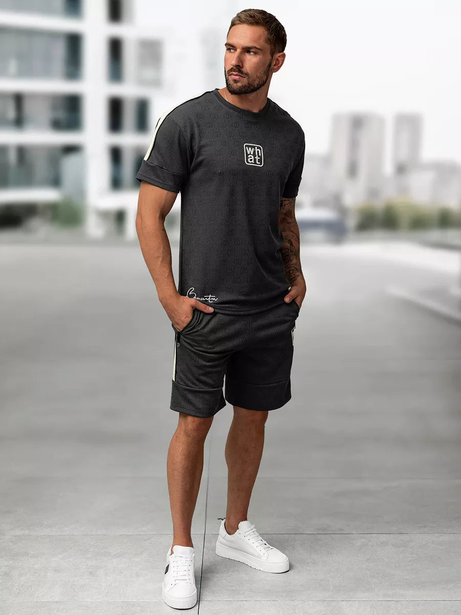 Men's dark gray suit What