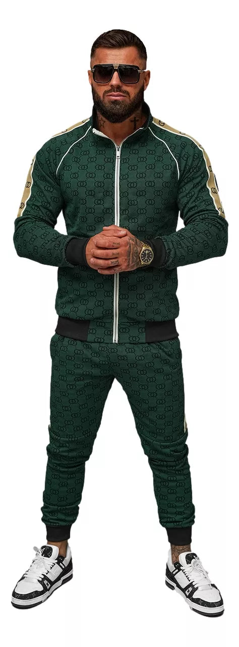Men's Green Tracksuit Set Design