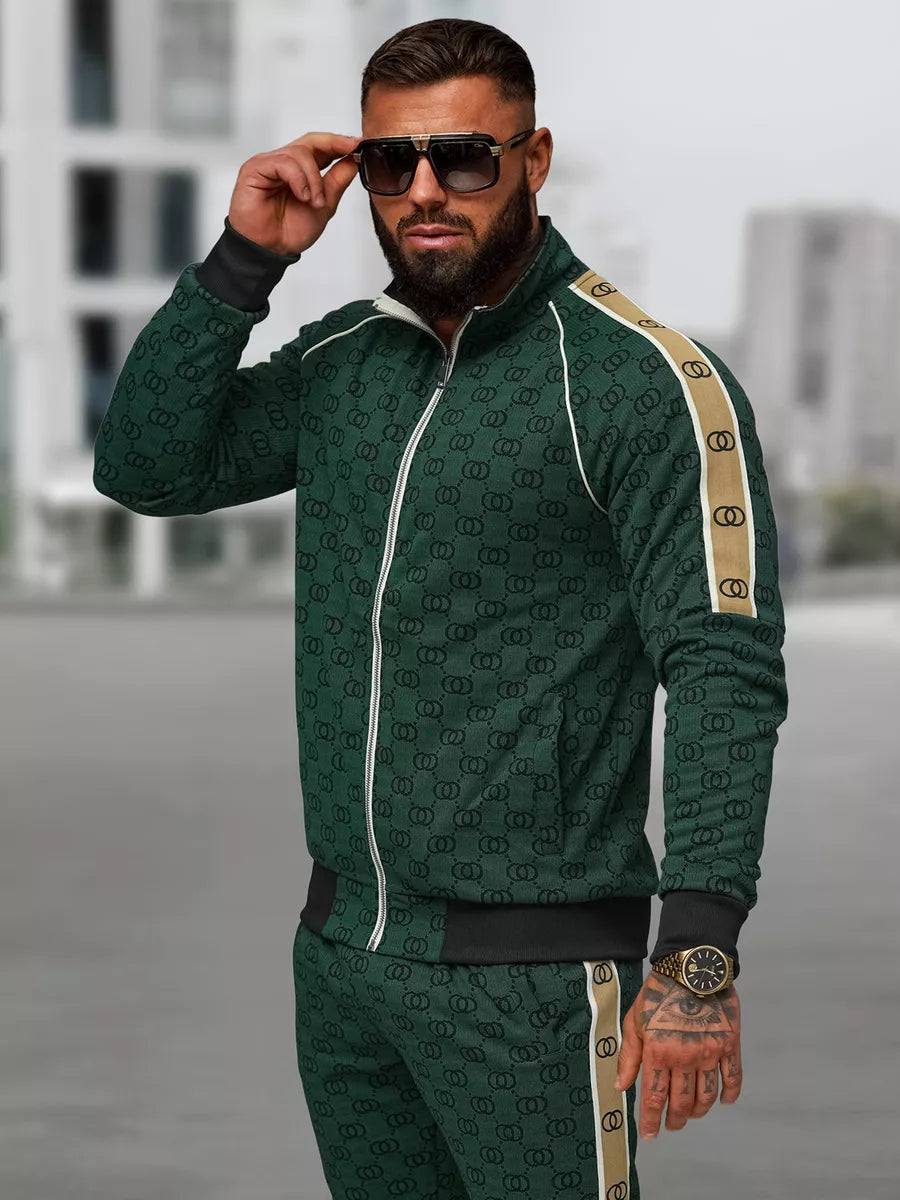 Men's Green Tracksuit Set Design