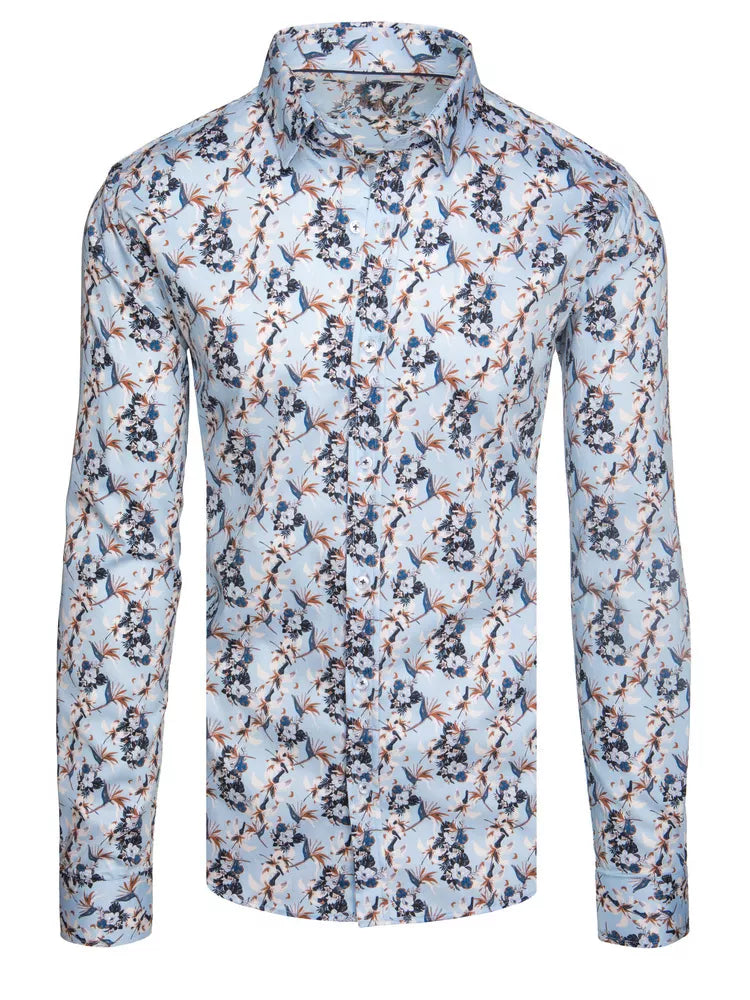 Men's blue floral shirt Ton