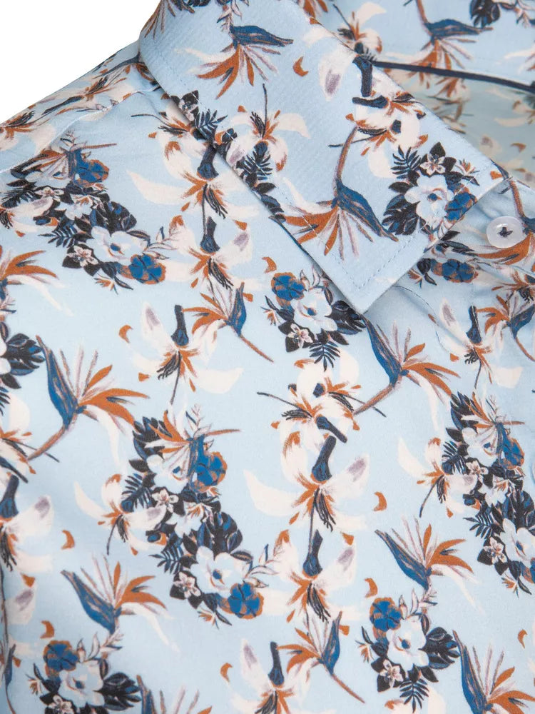 Men's blue floral shirt Ton