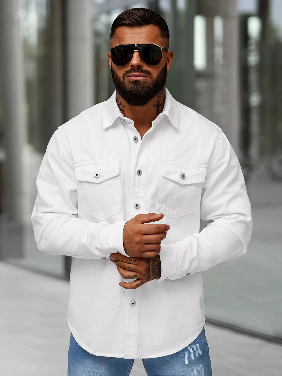 Men's white denim shirt Tol