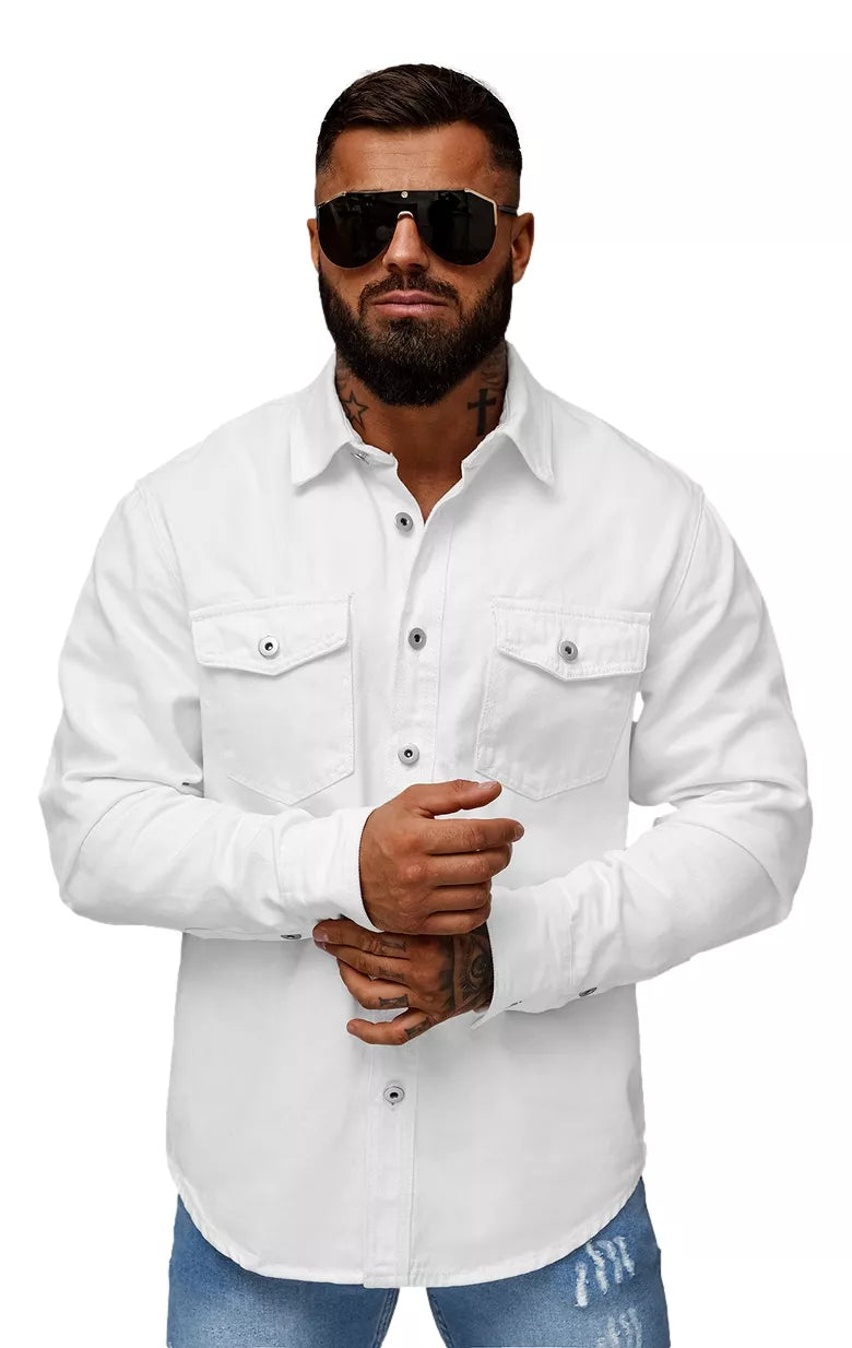 Men's white denim shirt Tol