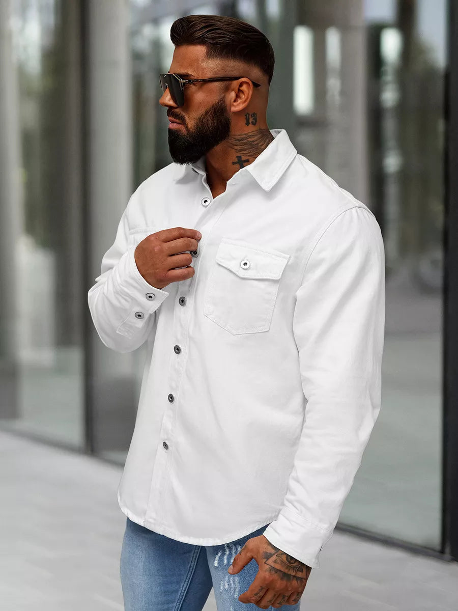 Men's white denim shirt Tol