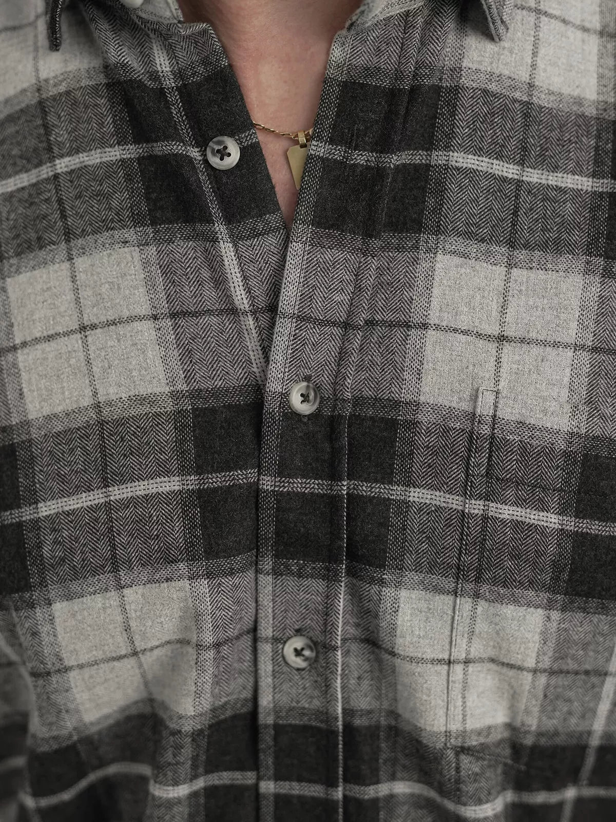 Men's gray checkered shirt Marino