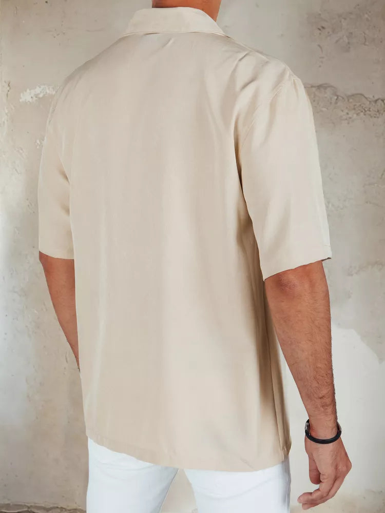 Men's brown short-sleeved shirt Kenat