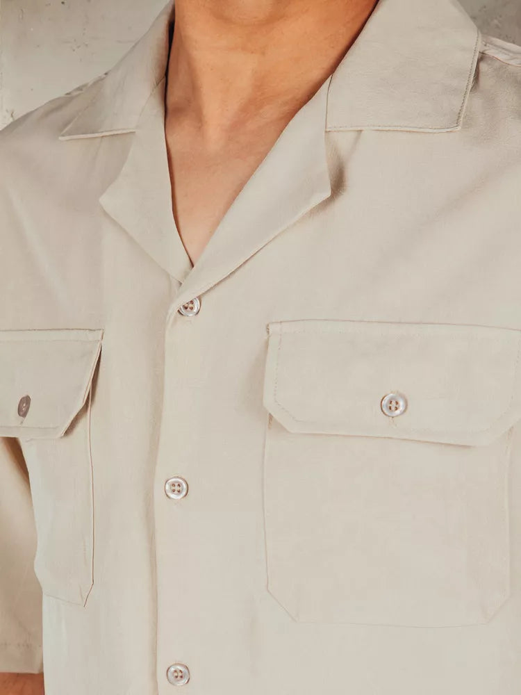 Men's brown short-sleeved shirt Kenat