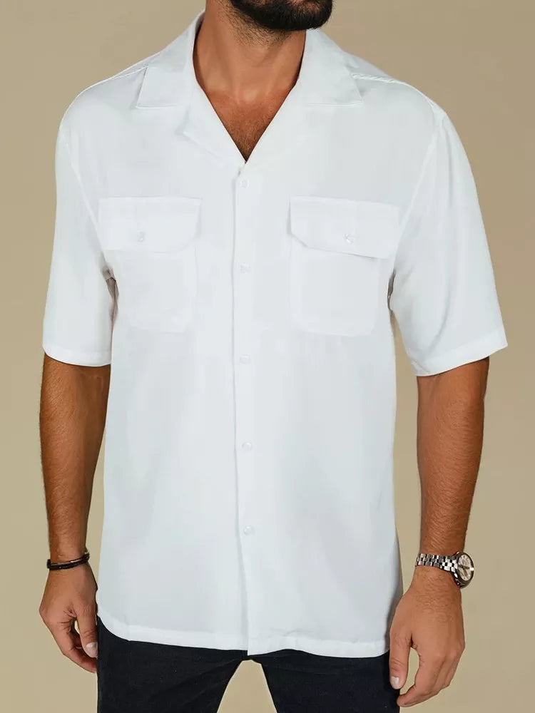 Men's white short-sleeved shirt Kenat