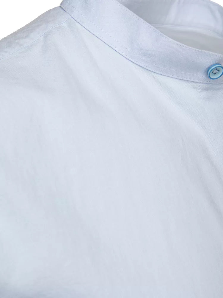 Men's light blue short-sleeved shirt Top 
