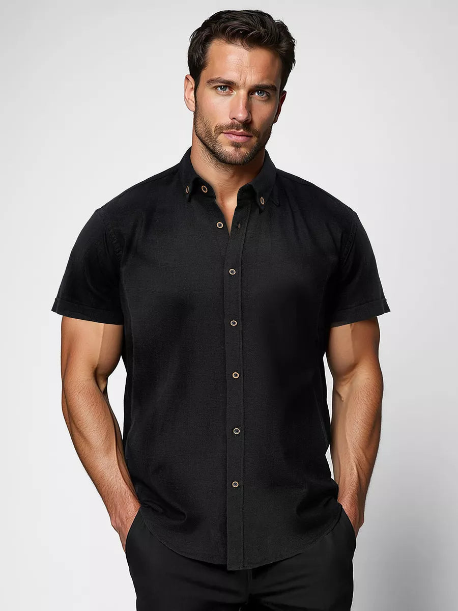Men's black short-sleeved shirt Sochi