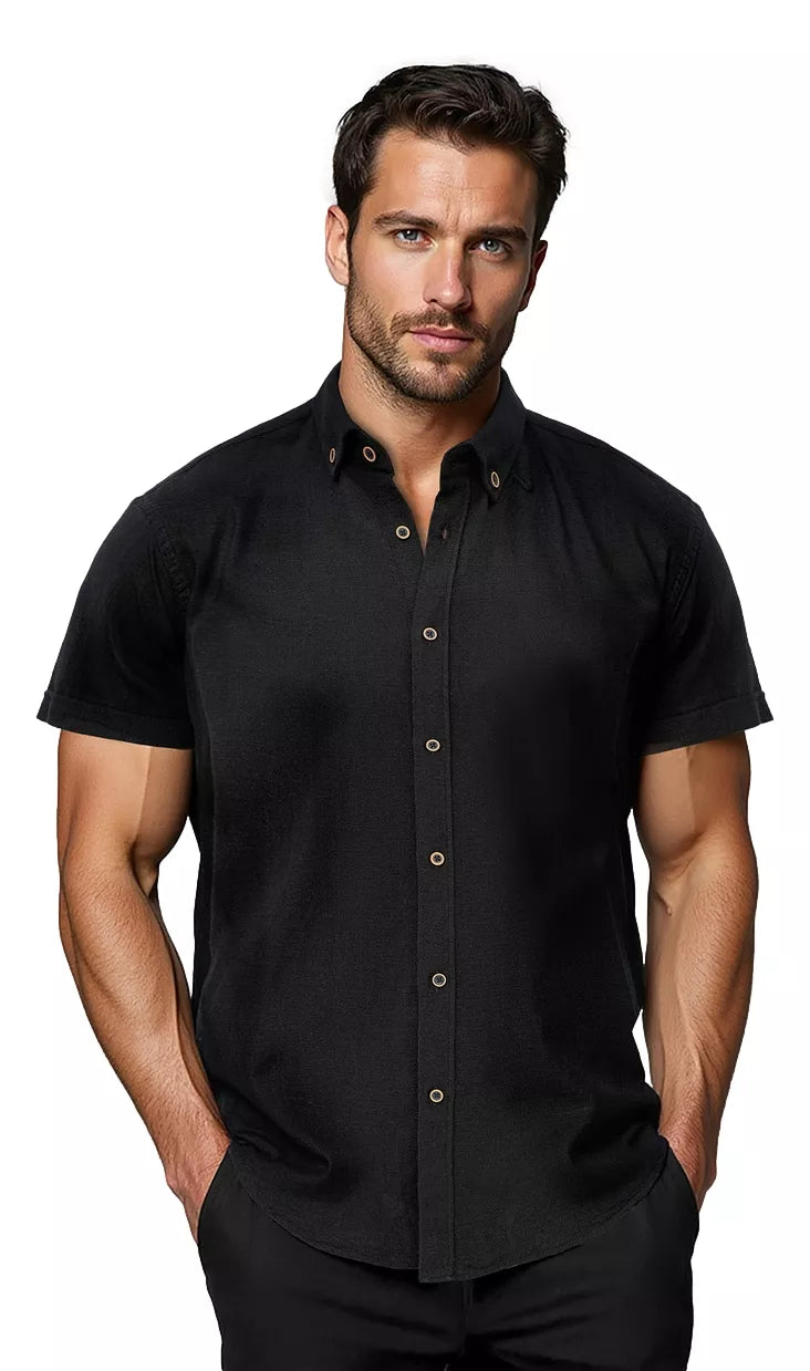 Men's black short-sleeved shirt Sochi