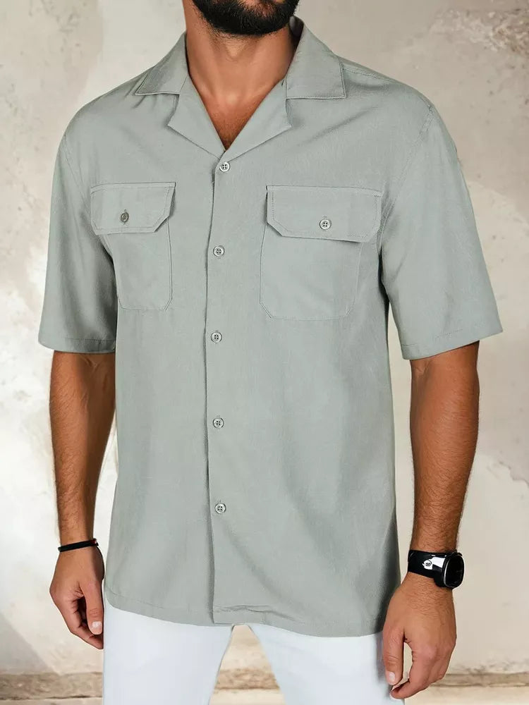 Men's gray short-sleeved shirt Kenat
